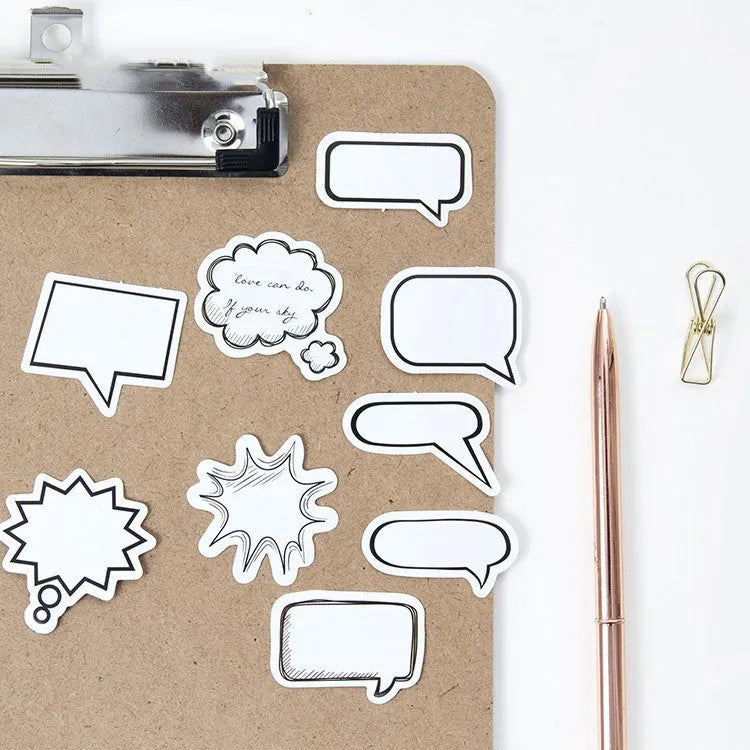Momo Original boxed stickers with black and white bubbles design, 45 pieces for DIY craft.