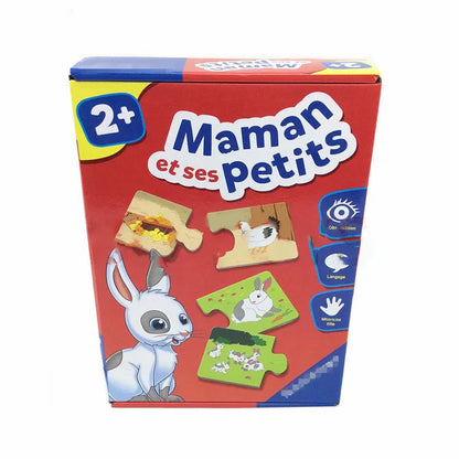 French language puzzle toy with 12 matching pairs of thickened hard paper cards for children aged 2+