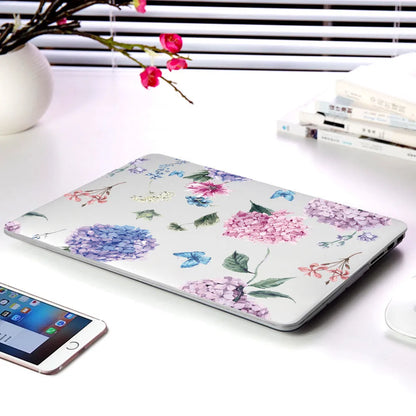 Plastic laptop protective shell with floral pattern for MacBook Air 11 inch and MacBook Pro 12 inch retina.