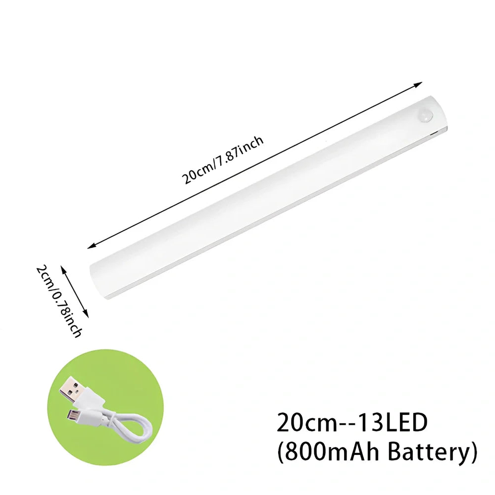 Wireless LED motion sensor night light with magnetic mounting in various sizes
