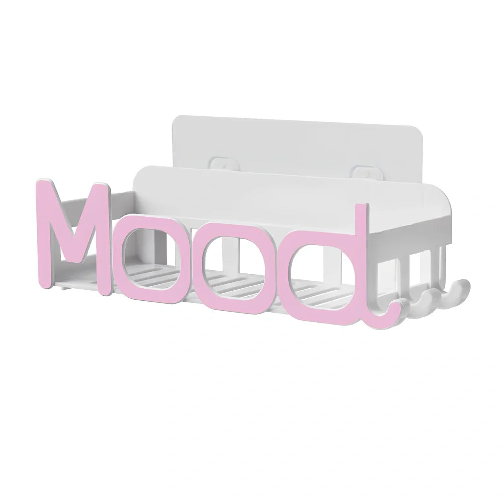 Blue alphabet bathroom storage box with stackable design for organisation