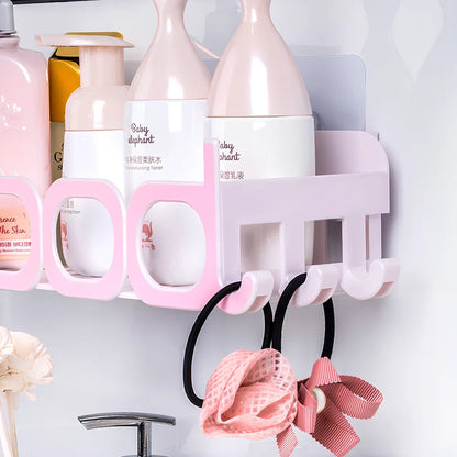 Blue alphabet bathroom storage box with stackable design for organisation