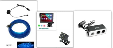 7-inch IPS car smart screen with wireless CarPlay and Android Auto on retractable bracket