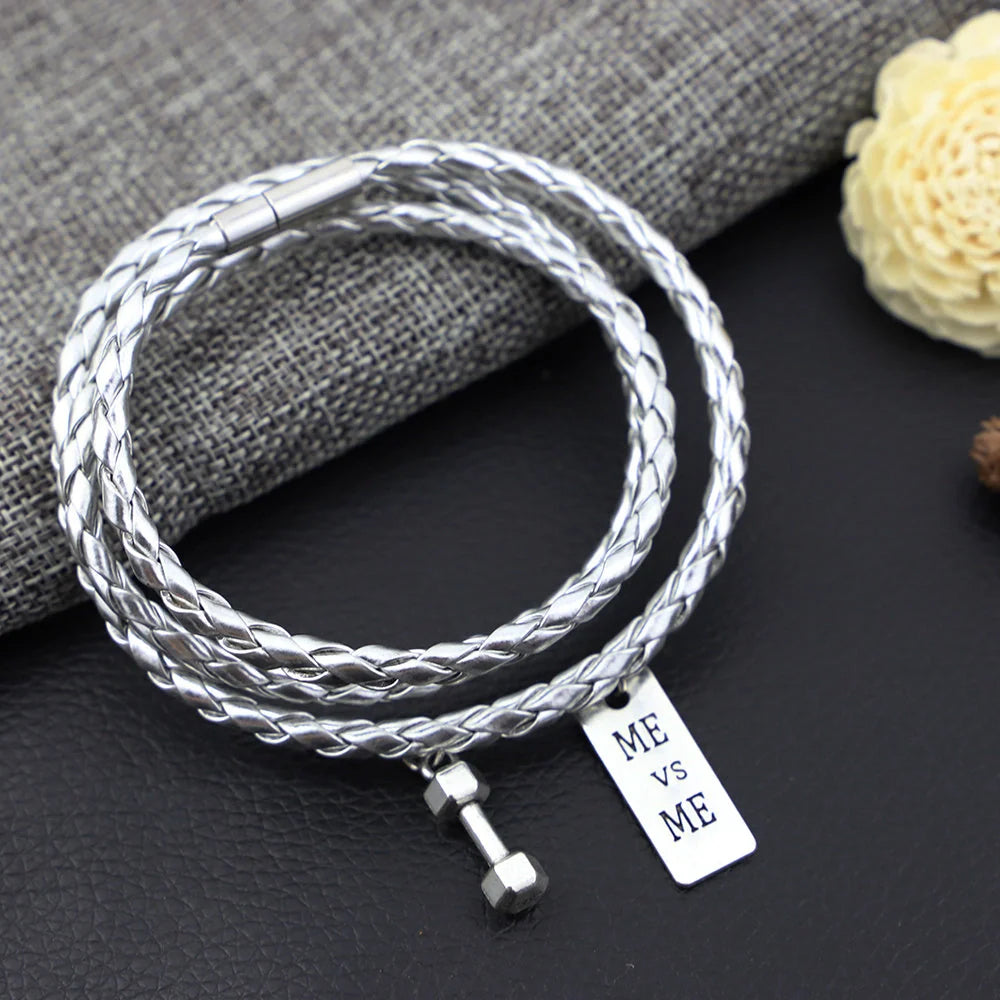Premium woven PU rope bracelet in blue, elegant and durable accessory