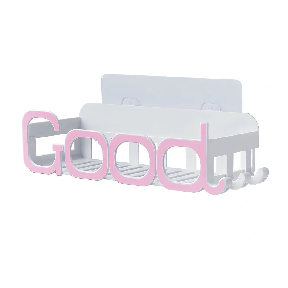 Blue alphabet bathroom storage box with stackable design for organisation