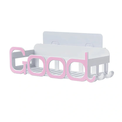Blue alphabet bathroom storage box with stackable design for organisation