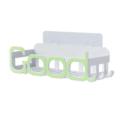 Blue alphabet bathroom storage box with stackable design for organisation