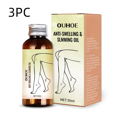 50ml bottle of essential oil for body moisturization and leg massage with botanical extracts