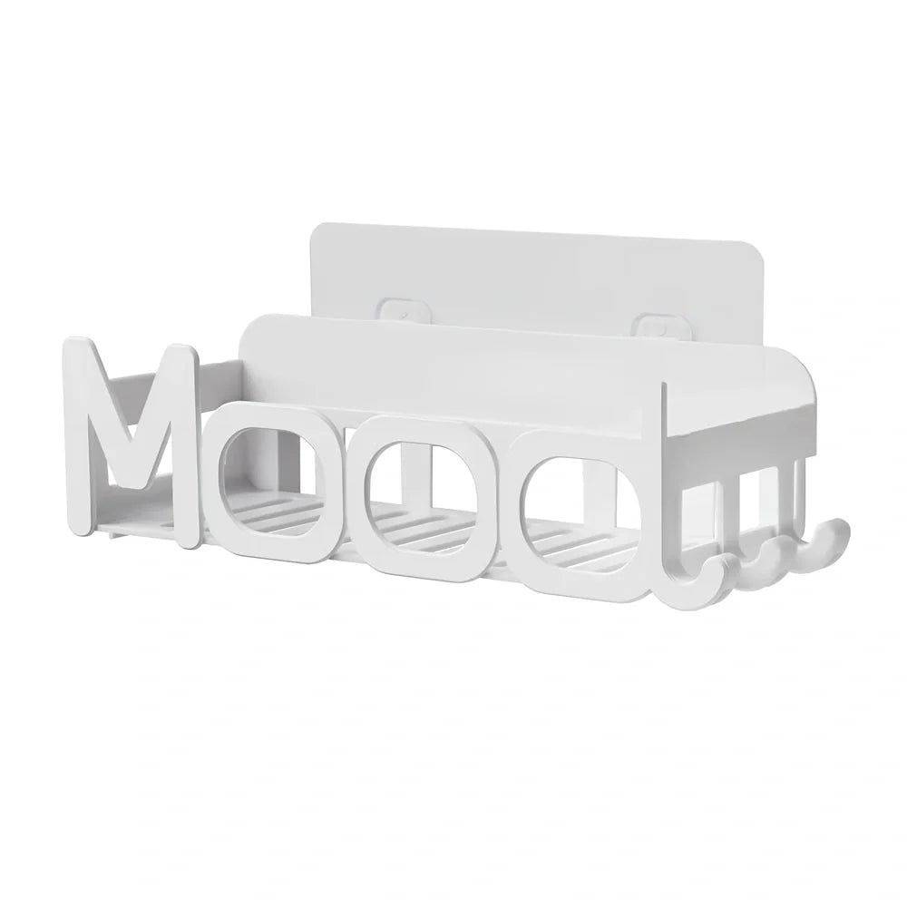 Blue alphabet bathroom storage box with stackable design for organisation
