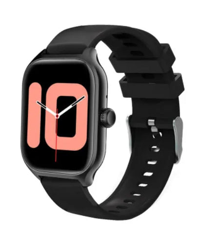 Bluetooth smart watch with touch screen display showing health metrics on silicone strap