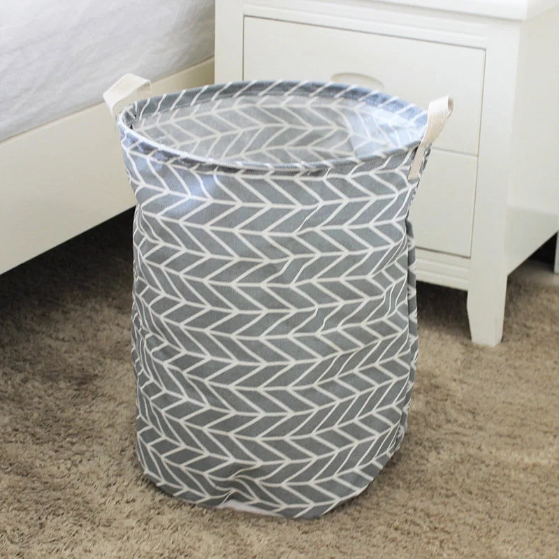 European style cotton linen laundry basket with various designs for home organisation