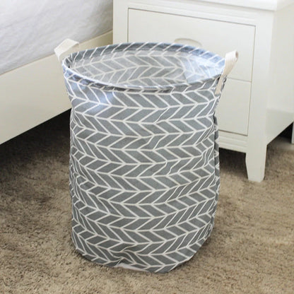 European style cotton linen laundry basket with various designs for home organisation