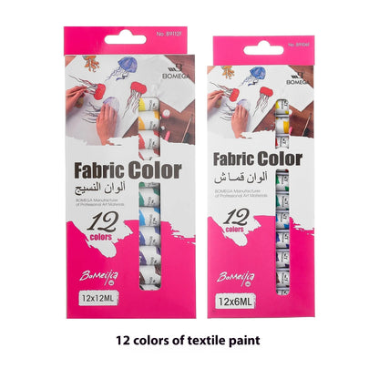12-colour artist pigment set with tubes for acrylic, gouache, watercolour, oil painting, glass and textile techniques