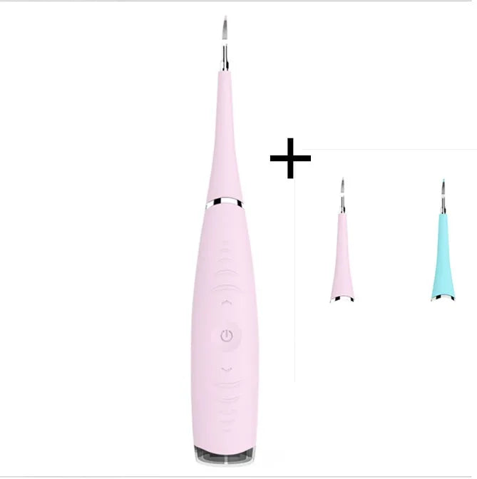 Pink and blue waterproof electric tooth scaler with 190mm handle for dental calculus removal