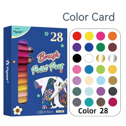 Soft head gouache pen set for hand painting and greeting card art in acrylic marker format