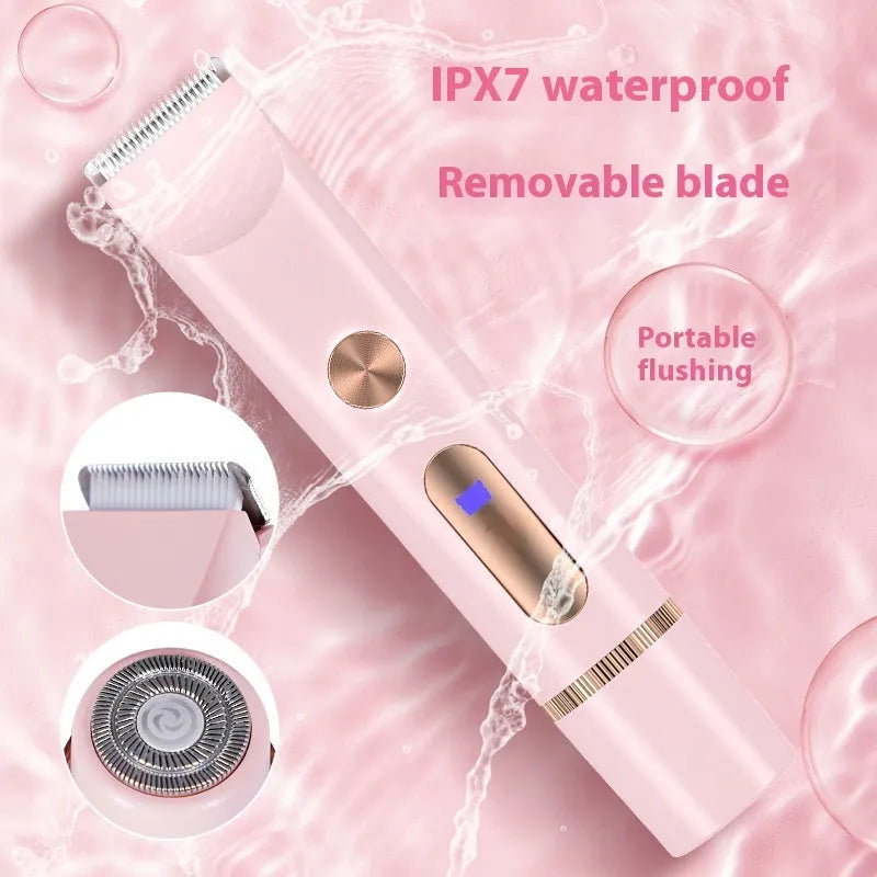 SKT667 purple, blue, and pink lady shaver electric hair removal device with display