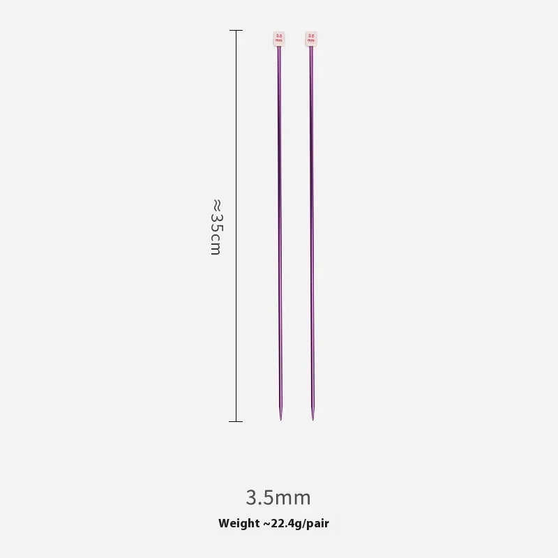 Crochet hook set with 13 sizes from 2.0mm to 10.0mm, each hook has a protective cap, showing lengthened 15cm shafts