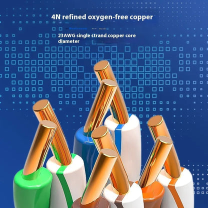 Reel of blue Category 6A oxygen-free copper network cable labelled 305 metres
