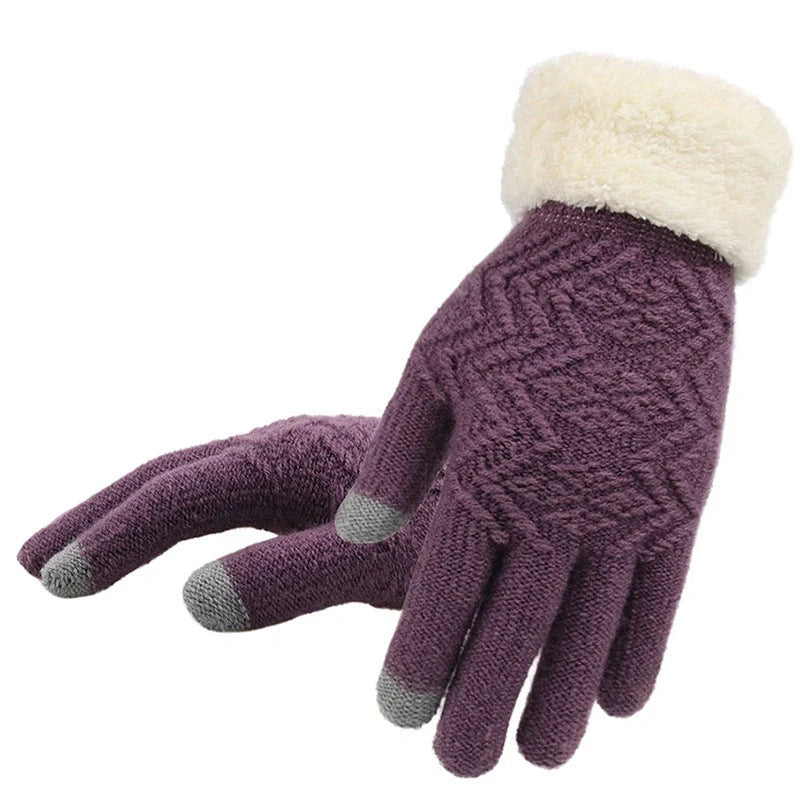 Cosy knitted gloves in a variety of classic winter colours, perfect for staying warm and stylish during the British cold season.