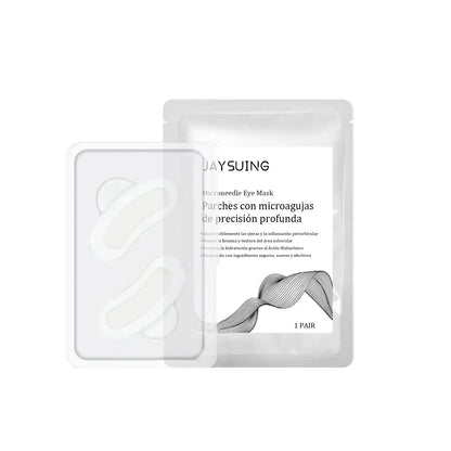 A pair of micro needle eye mask patches for under eye treatment.