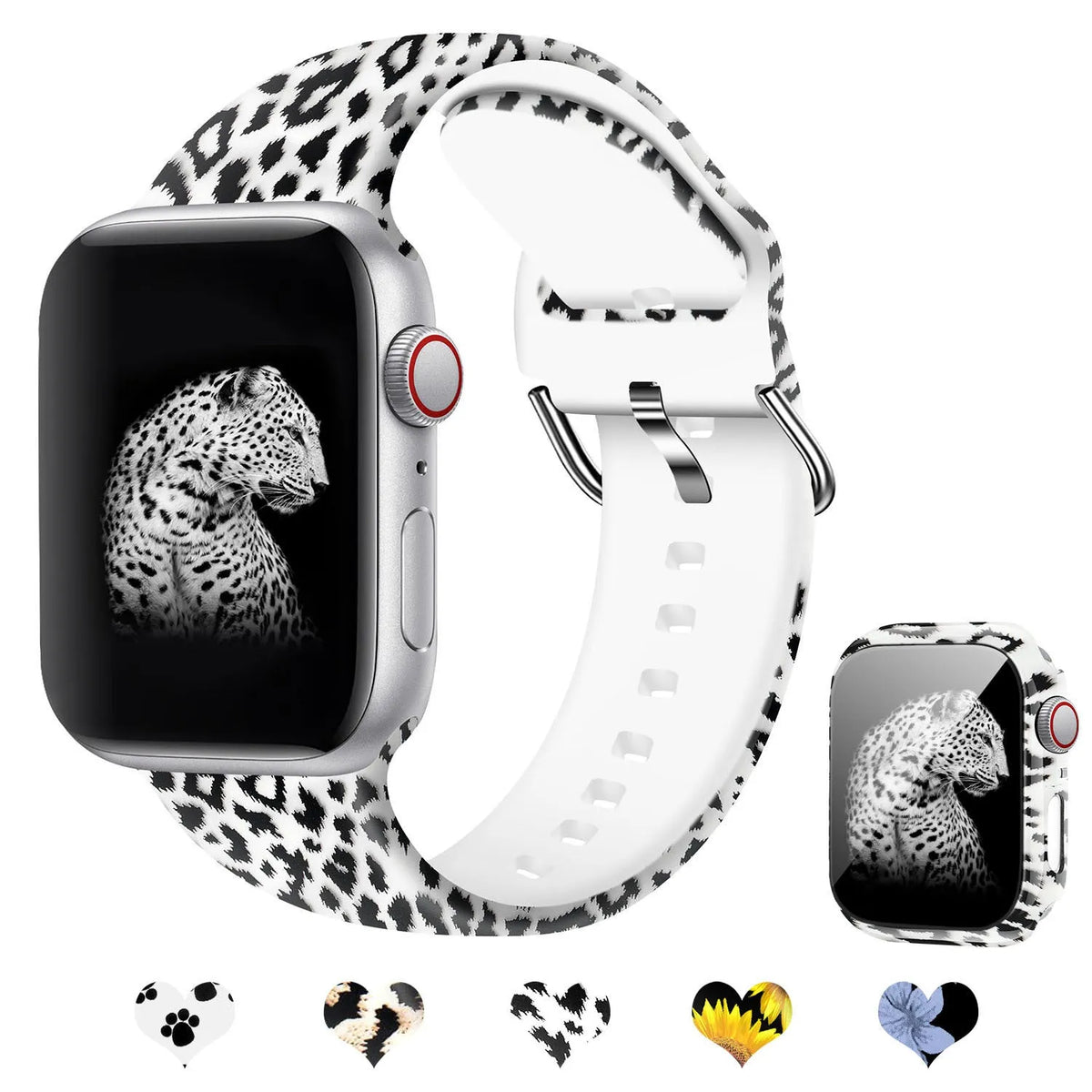 Printed silicone Apple Watch strap replacement band in multiple colours and patterns