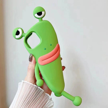Cartoon Cute Shockproof Bumper Cover for iPhone with 3D frog design
