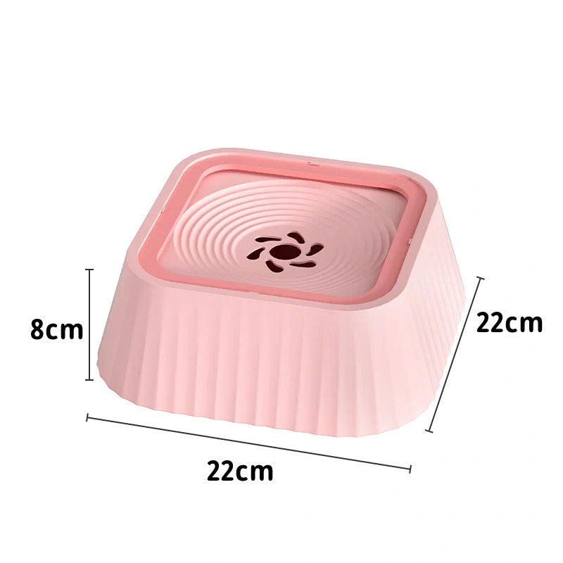 Portable floating water bowl for pets, designed to prevent splashing and keep mouths dry