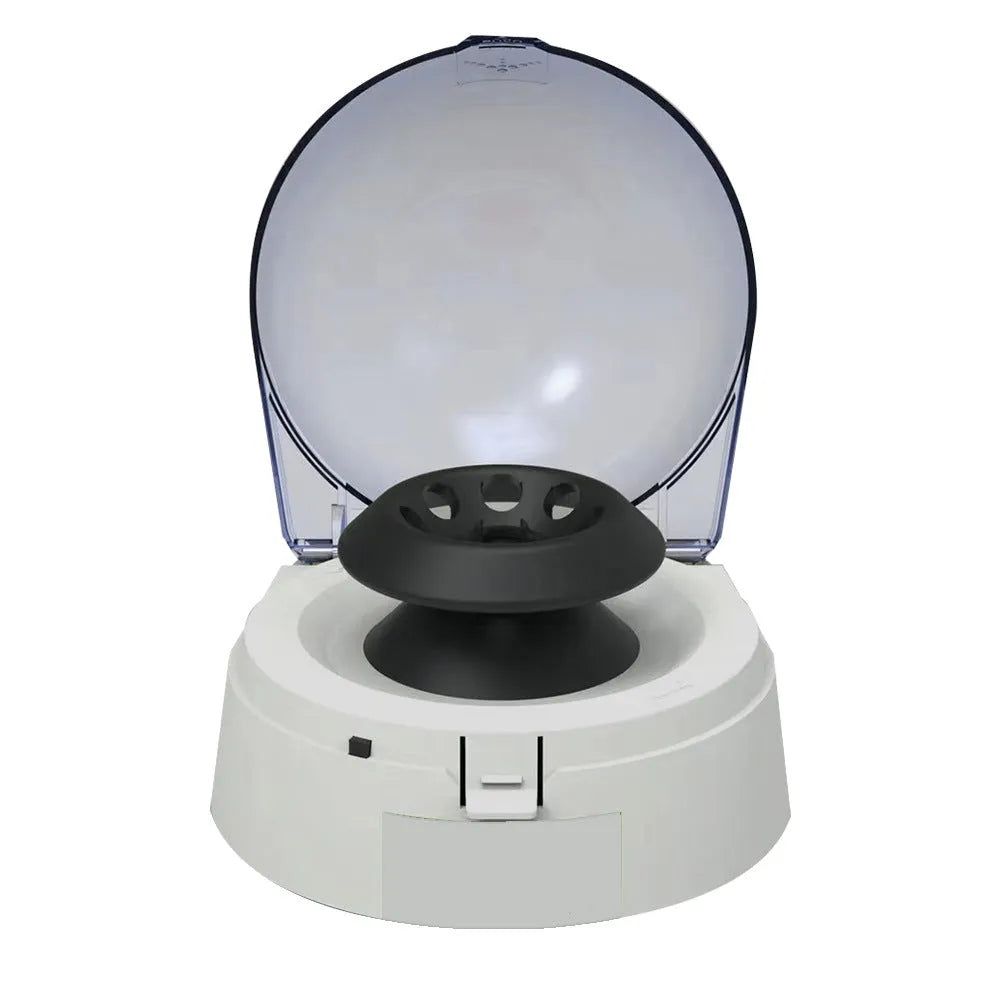 Mini laboratory centrifuge unit with compact 157x170x120mm dimensions and 7000 rpm rotation speed