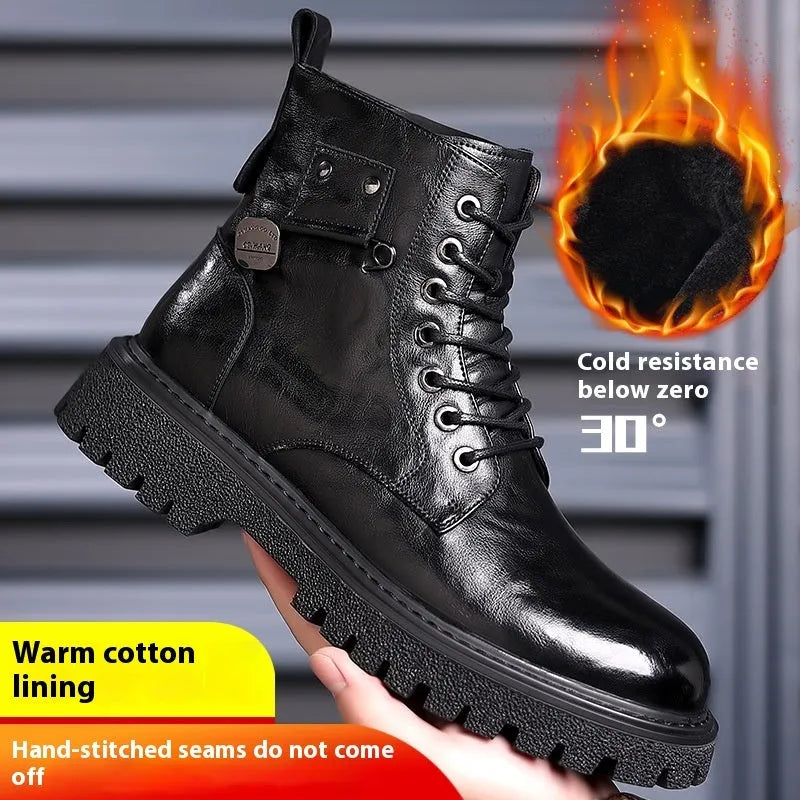 Black patent leather women's ankle boots with a low square heel and high shaft on a white background.