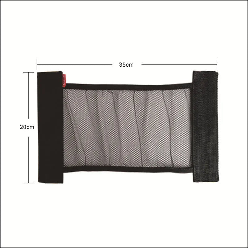 Elastic car boot storage net in polyester material for organising loose items in luggage compartment