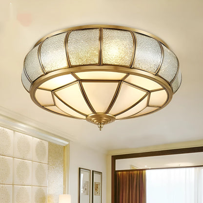 Copper wall lamp for bedroom corridor balcony, 220V tri colour light, 35cm or 45cm head diameter