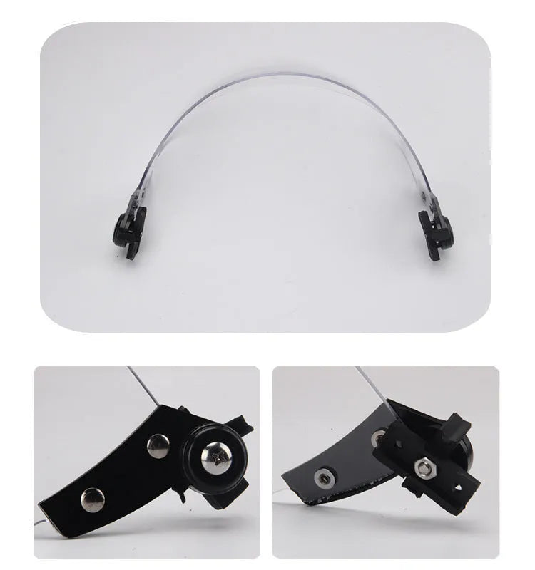 Transparent helmet face mask with clear PC lens for guide rail attachment