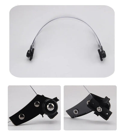 Transparent helmet face mask with clear PC lens for guide rail attachment