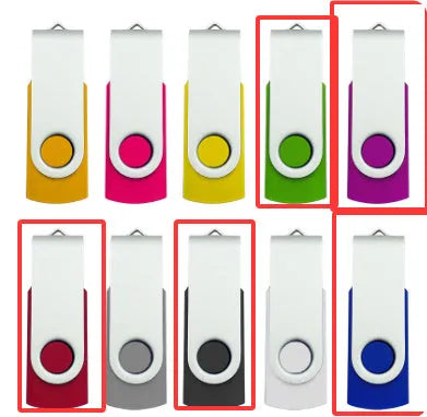 Rotating USB 2.0 flash drive with swivel mechanism in multiple colour options