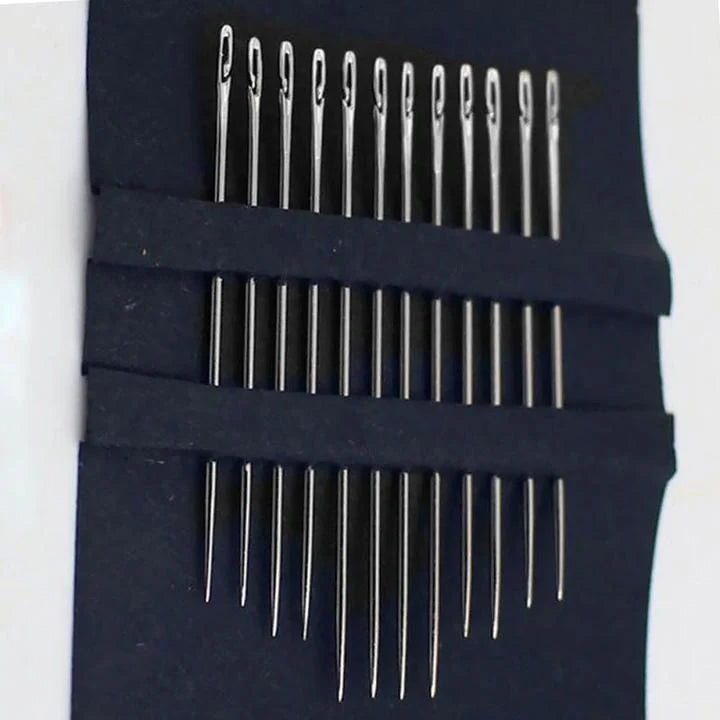 Dual-purpose blind needle for easy threading and sewing