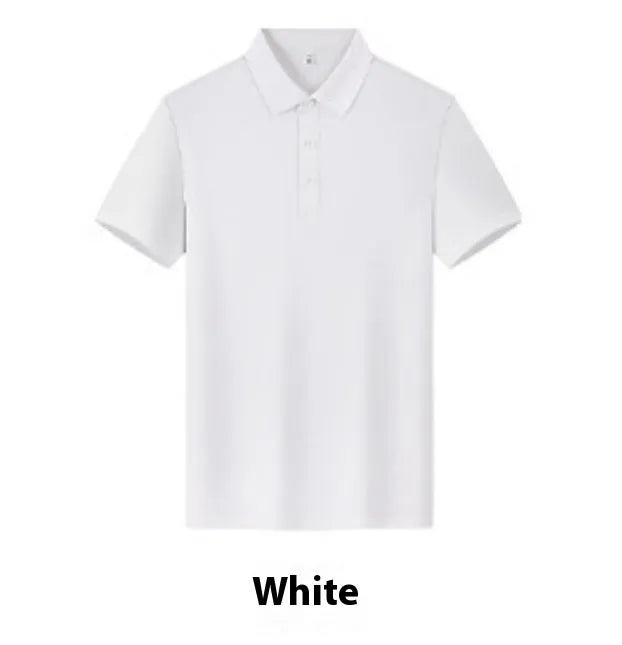 Collared short-sleeve polo shirt in long-staple cotton, loose fit with side slit, solid colour summer top