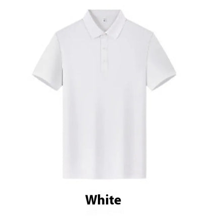 Collared short-sleeve polo shirt in long-staple cotton, loose fit with side slit, solid colour summer top