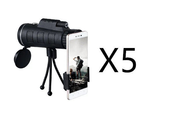 40x60 monocular telescope with compass and tripod mount for smartphones, perfect for outdoor adventures, birdwatching, and sports viewing
