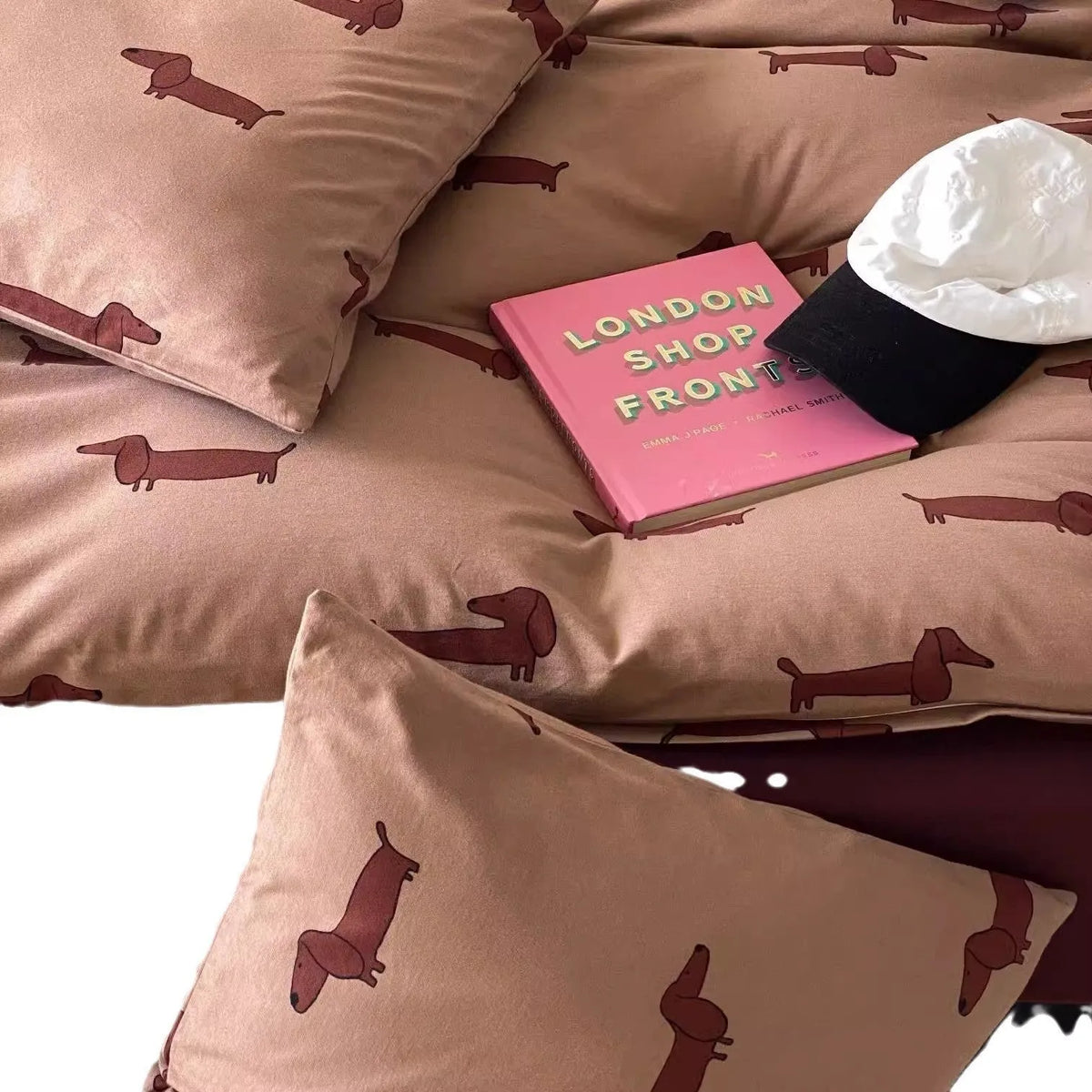 Pure cotton printed bedding set with quilt cover, sheet, and pillowcases in 1.2m to 2.0m sizes