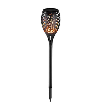 Solar-powered outdoor torch light with LED lights, perfect for illuminating gardens and patios