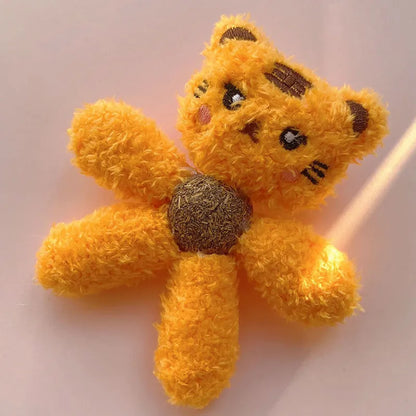 Edible catnip ball chewing toy in character design for indoor cats