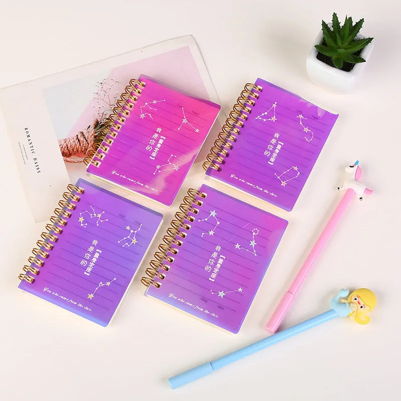 Rollover Coil Notebook in A7 size with spiral binding and PP cover, showing colour options and 80g paper