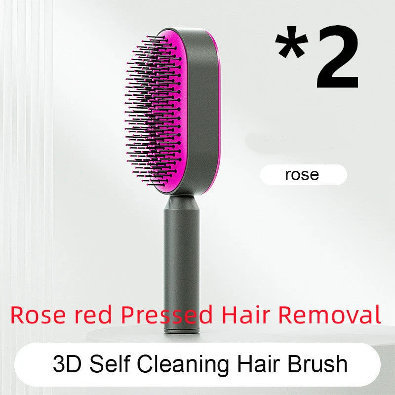 Premium self-cleaning hair brush with airbag massage technology for smooth, healthy hair