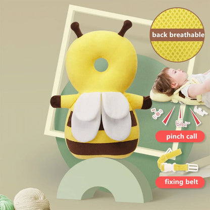 Baby head protection cushion backpack with anti-fall pillow for toddlers in various colours