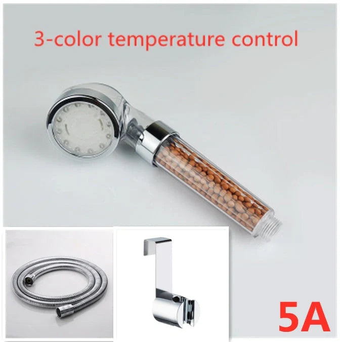 Color Changing LED Shower Head with temperature sensor and high pressure