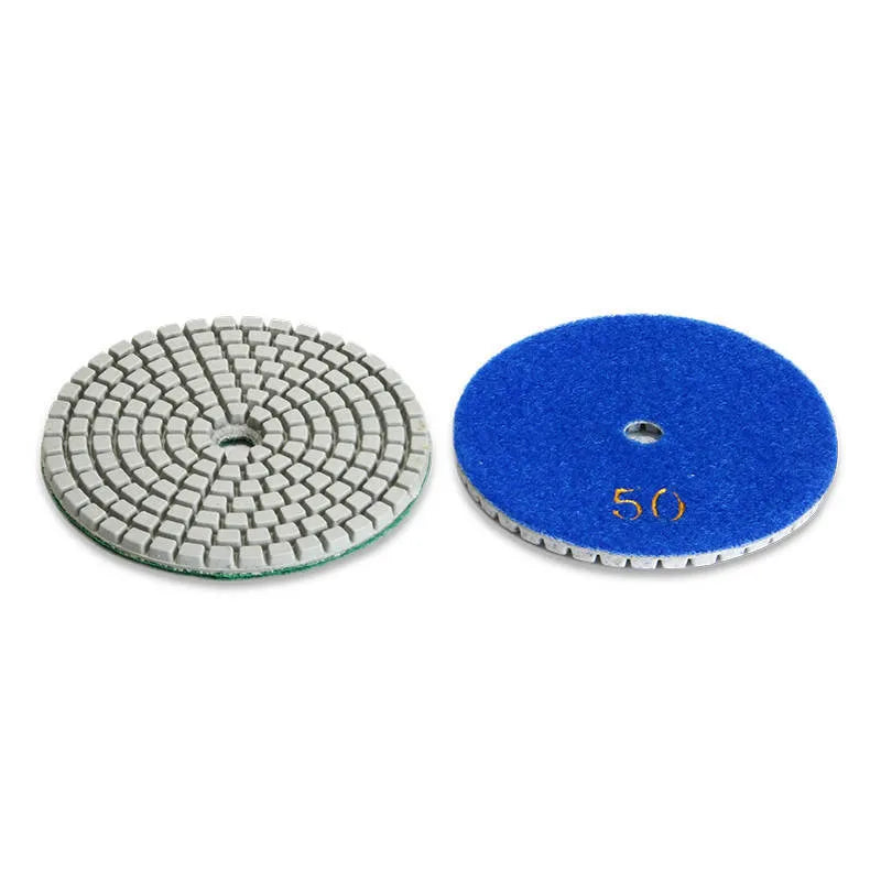 Set of 10 emery polishing discs ranging from 50 to 3000 grit for stone polishing