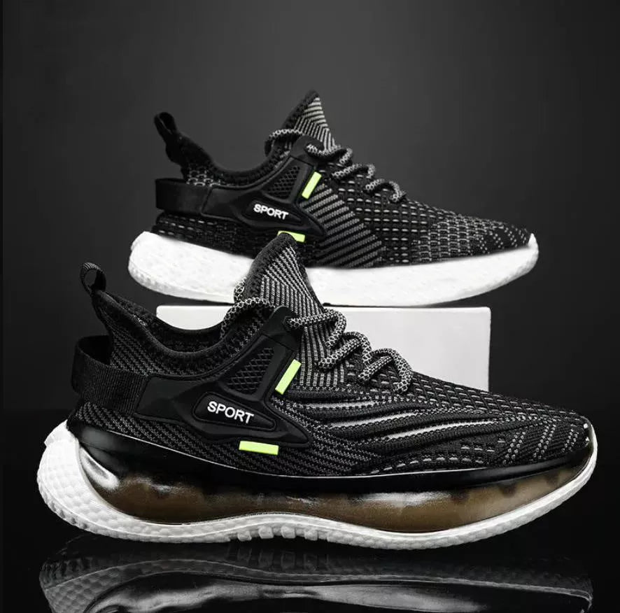 Men's breathable woven mesh platform sneakers in various colours for daily comfort
