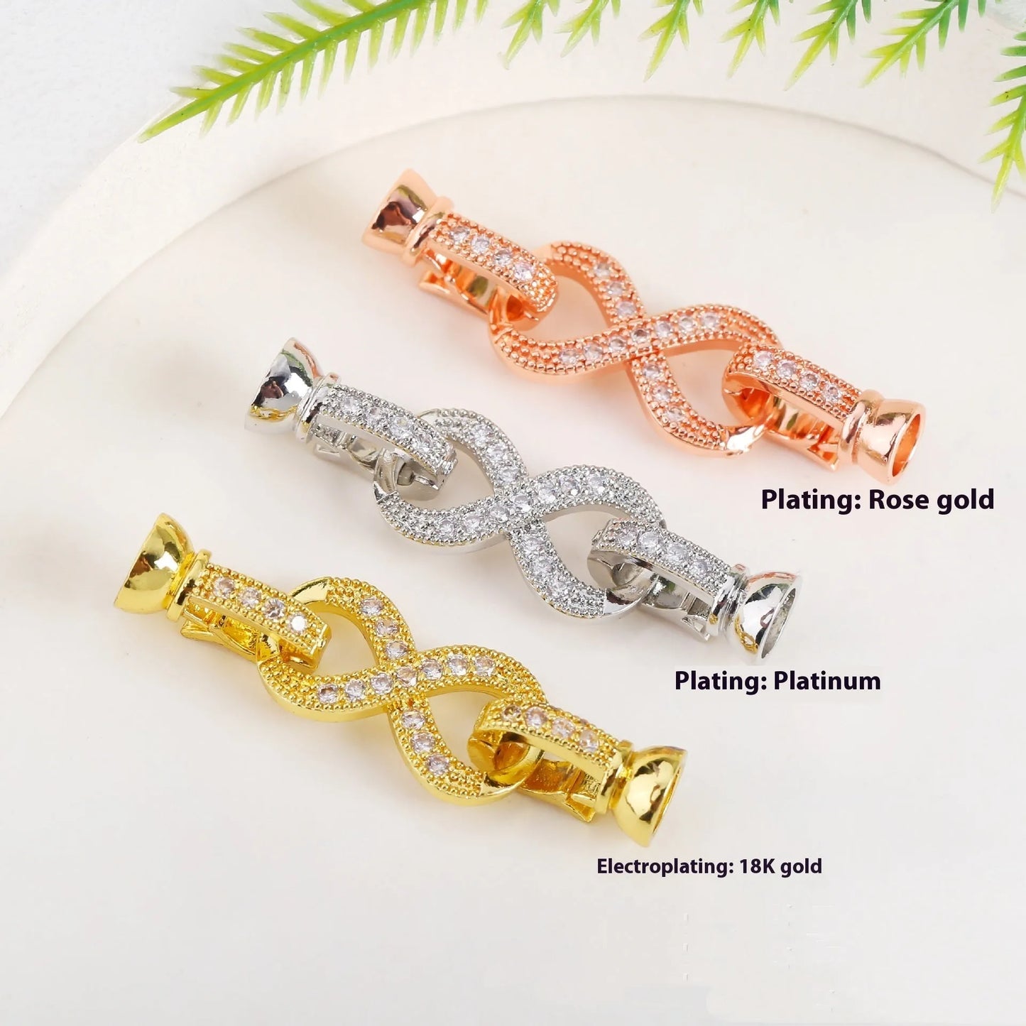 Small 18K gold colour electroplated necklace buckle for DIY jewellery making