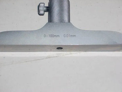 Depth micrometer measuring instrument with 0-100mm range scale and alloy construction