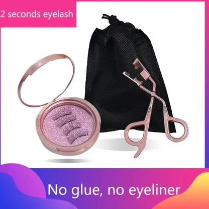 Magnetic eyelash applicator with 45-degree angled tips and silicone handles for precise lash application